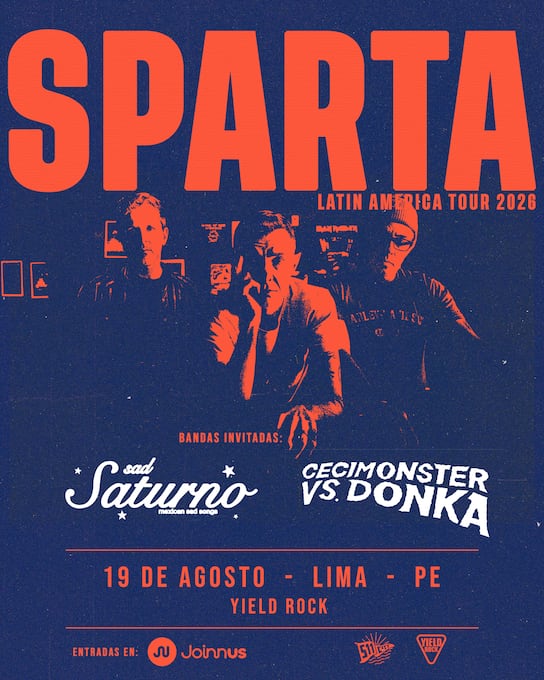 Sparta compartirá escenario en Yield Rock con las bandas peruanas Sad Saturno y Cecimonster Vs. Donka.