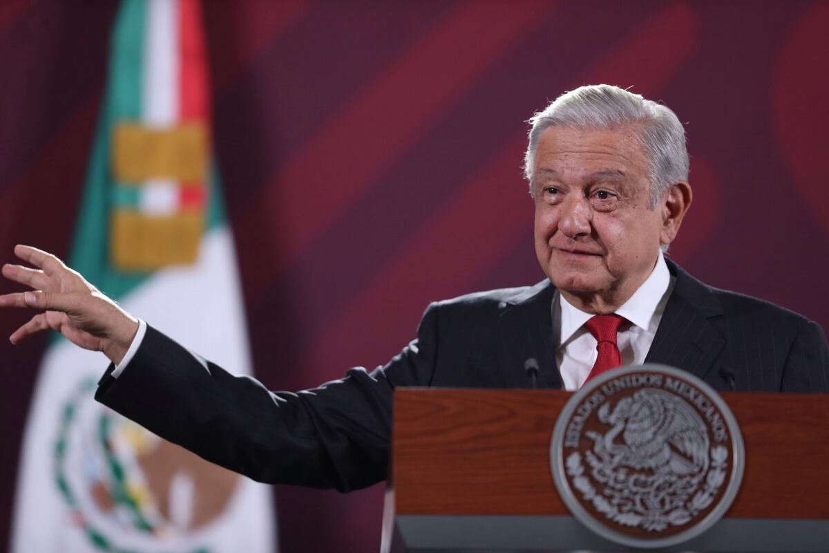 El presidente de México, Andrés Manuel López Obrador, habla durante su conferencia de prensa matutina en Palacio Nacional, en Ciudad de México, México, el 6 de septiembre de 2023. (Foto de Sáshenka Gutiérrez / EFE)