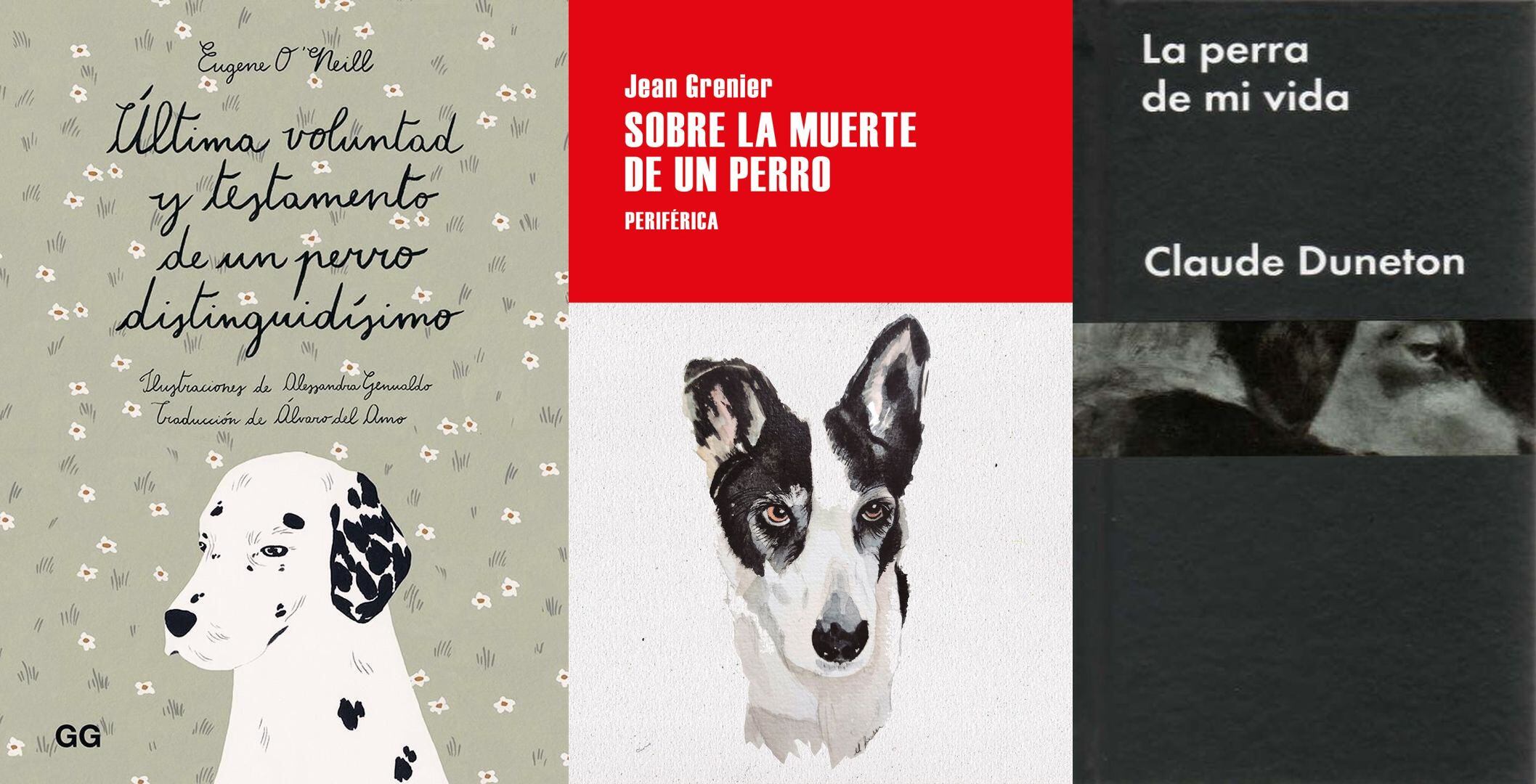 Tres libros sobre los perros, la muerte y el duelo.