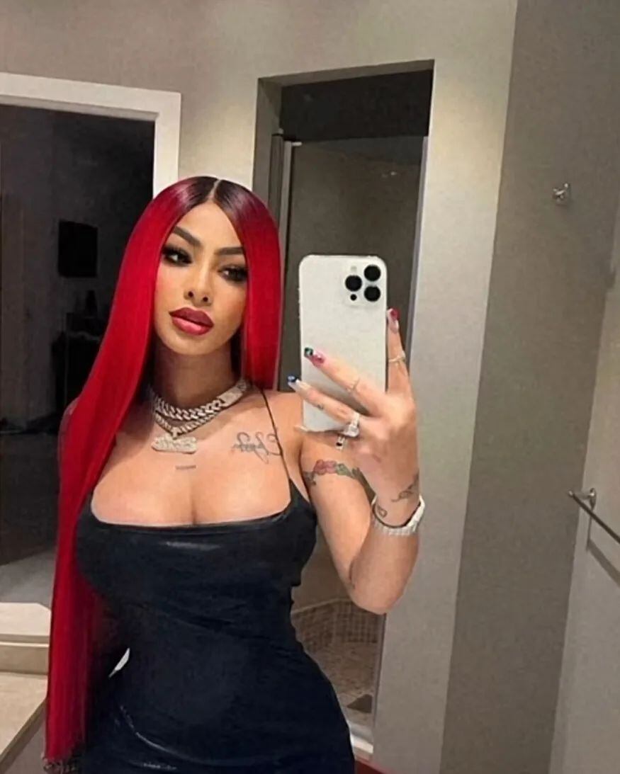 Yailin La Más Viral cuando tenía el cabello rojo, muy similar a la actual apariencia de Karol G (Foto: Yailin / Instagram)