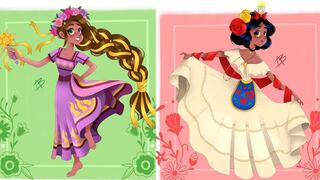 Princesas Disney: ilustradora las dibuja luciendo trajes mexicanos | FOTOS 
