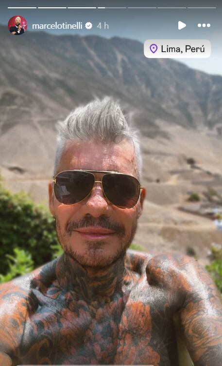Marcelo Tinelli confirmó su llegada a Lima con esta foto, publicada en sus historias de Instagram