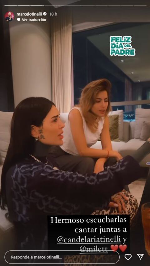 Milett Figueroa y la hija mayor de Marcelo Tinelli cantaron juntas por el Día del Padre. (Foto: Captura de IG)