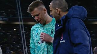 Salió entre lágrimas: Szczesny es sustituido en el Juventus vs. Sporting por dolor en el pecho | VIDEO