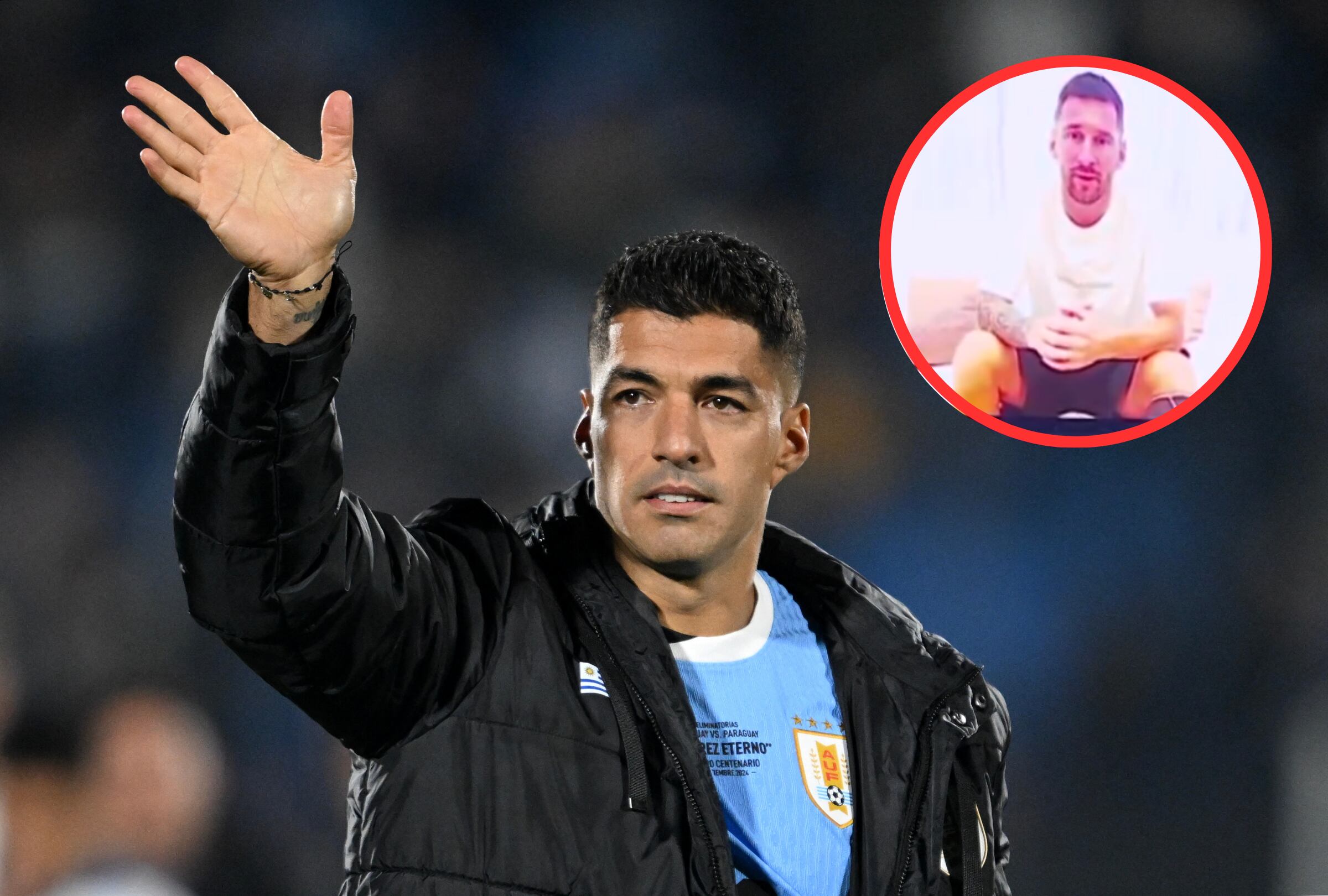 Luis Suárez fue sorprendido con un mensaje de Lionel Messi en su despedida de la selección uruguaya. (Foto: Eitan ABRAMOVICH / AFP).