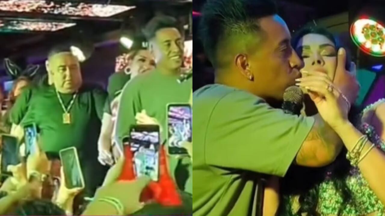 Christian Cueva besa a Pamela Franco: dueño de Mi Barrunto estuvo presente en fiesta | Foto: Tiktok (captura) / Composición EC