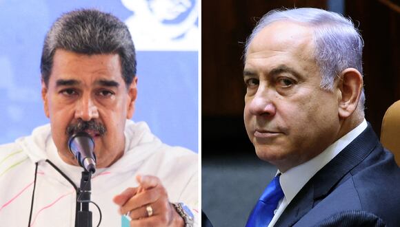 El presidente venezolano, Nicolás Maduro; y el primer ministro israelí, Benjamin Netanyahu. (Fotos de ZURIMAR CAMPOS/Presidencia de Venezuela / EMMANUEL DUNAND / AFP)