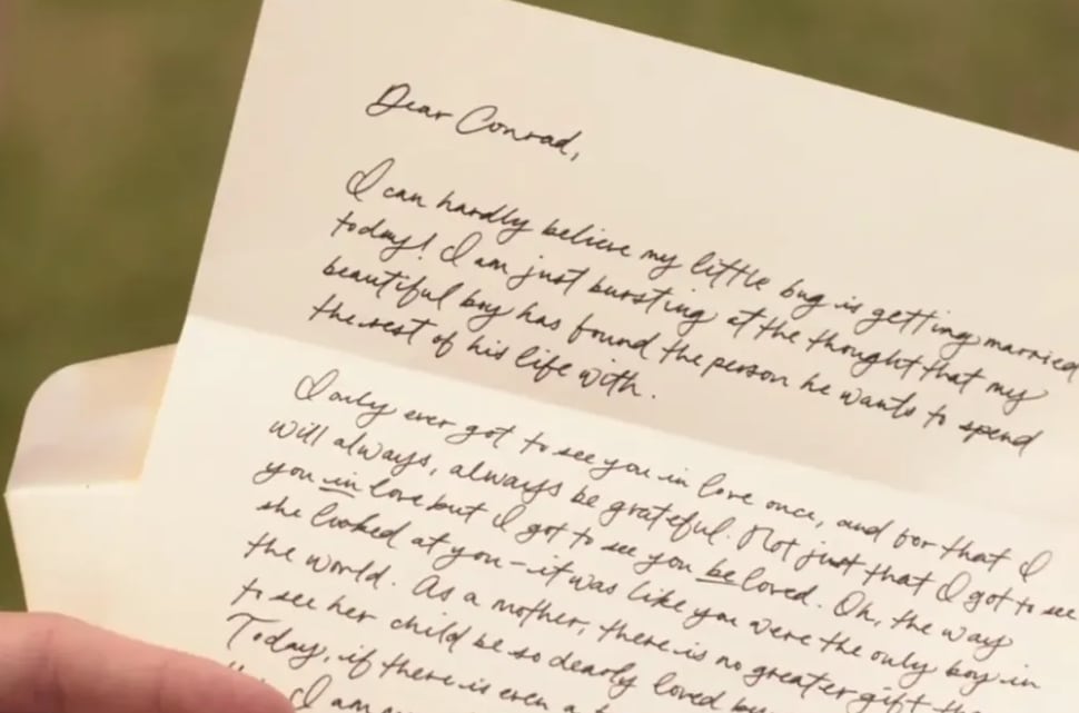 Esta es la carta de Susannah para Conrad (Foto: Amazon Prime Video)
