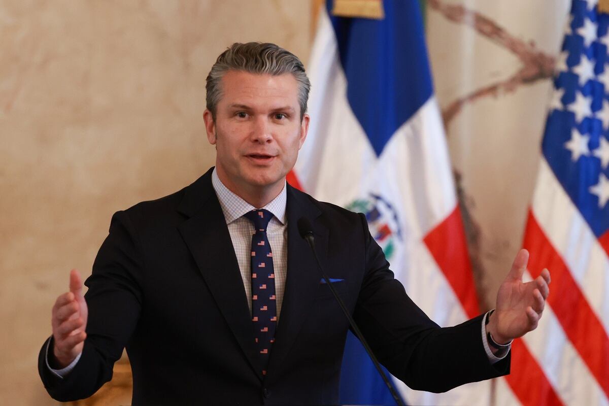 El secretario de Guerra de Estados Unidos, Pete Hegseth, en el Palacio Nacional, en Santo Domingo, República Dominicana, el 26 de noviembre de 2025. (Orlando Barría / EFE)