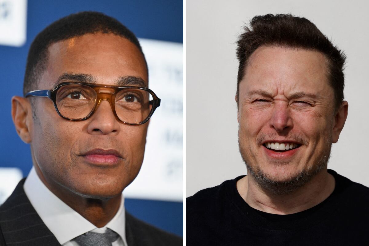 El expresentador de CNN, Don Lemon; y el CEO de X y SpaceX, Elon Musk. (Fotos de ODD ANDERSEN / ANGELA WEISS / AFP)