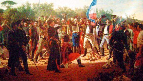 Juramento de los Treinta y Tres Orientales (1877) óleo sobre tela 311 x 546 cm. (Pintura de Juan Manuel Blanes / ABC.com)