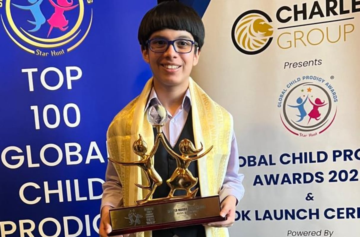 Mauro Lionel, joven compositor peruano, recibió el Global Child Prodigy Award en Londres. (Foto: Instagram)