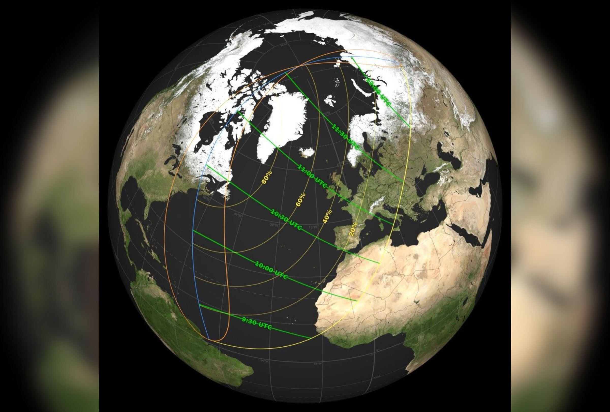 Conoce la trayectoria del eclipse solar de este sábado 29 de marzo de 2025 que se verá en diferentes partes del mundo. (Foto: NASA)