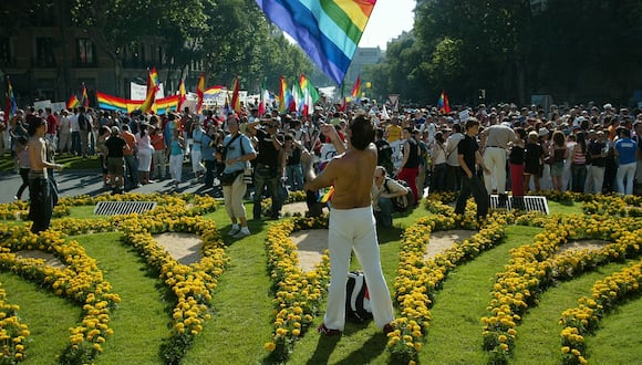 Un 3 de julio de 2005 Entra en vigor en España la ley de matrimonios homosexuales. (Foto de BRU GARCIA / AFP)