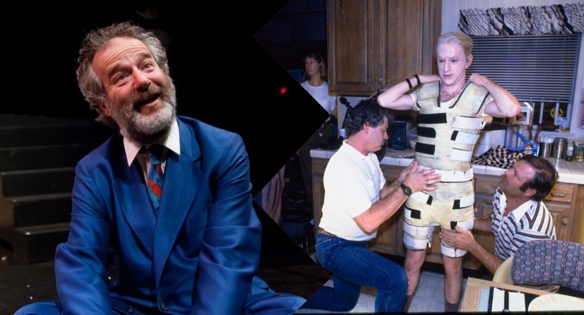 (Izquierda) Jeffrey Weissman (Derecha) el actor antes durante el rodaje de "Volver al futuro 2" de 1989.