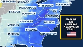 Mapa de nieve en EE.UU. 2025: cuándo y dónde caerán las primeras nevadas de noviembre y diciembre
