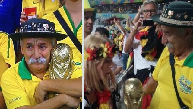 ¿Qué hizo el viejito de la Copa tras derrota de Brasil?
