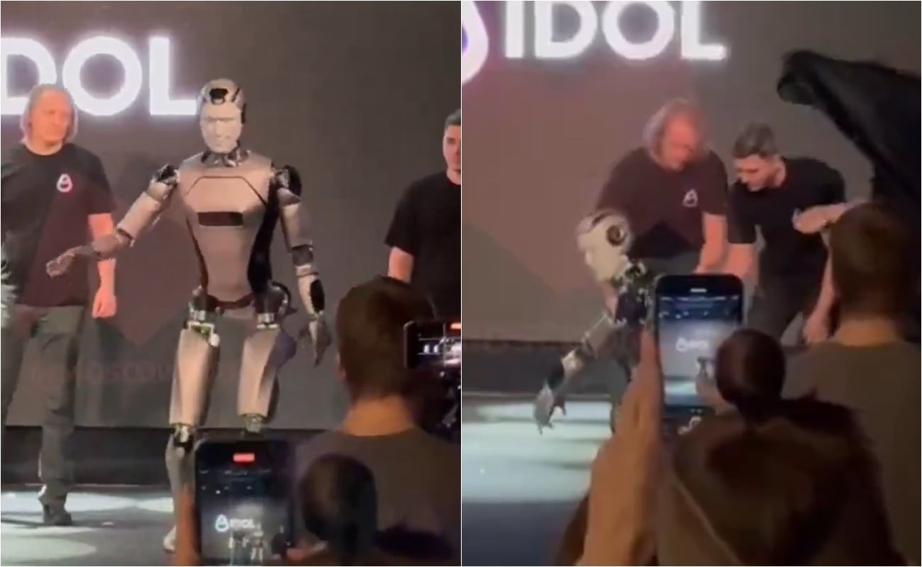 Robot humanoide se cayó en su debut. (Imagen: x.com)