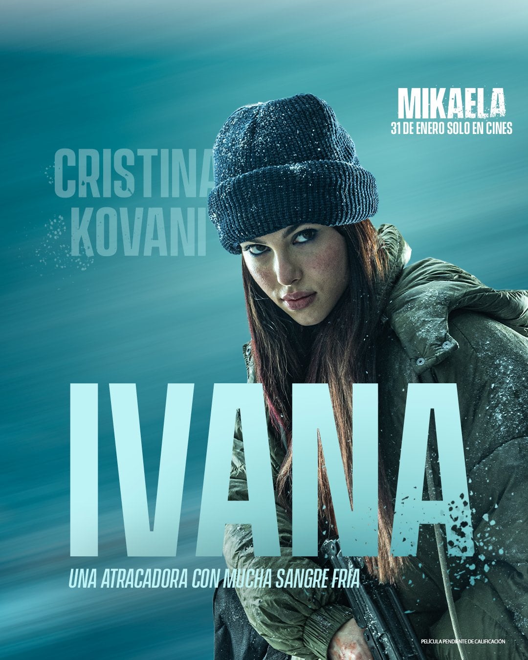 Cristina Kovani como Ivana en el póster individual de su personaje en la película “Mikaela” (Foto: Atresmedia Cine)