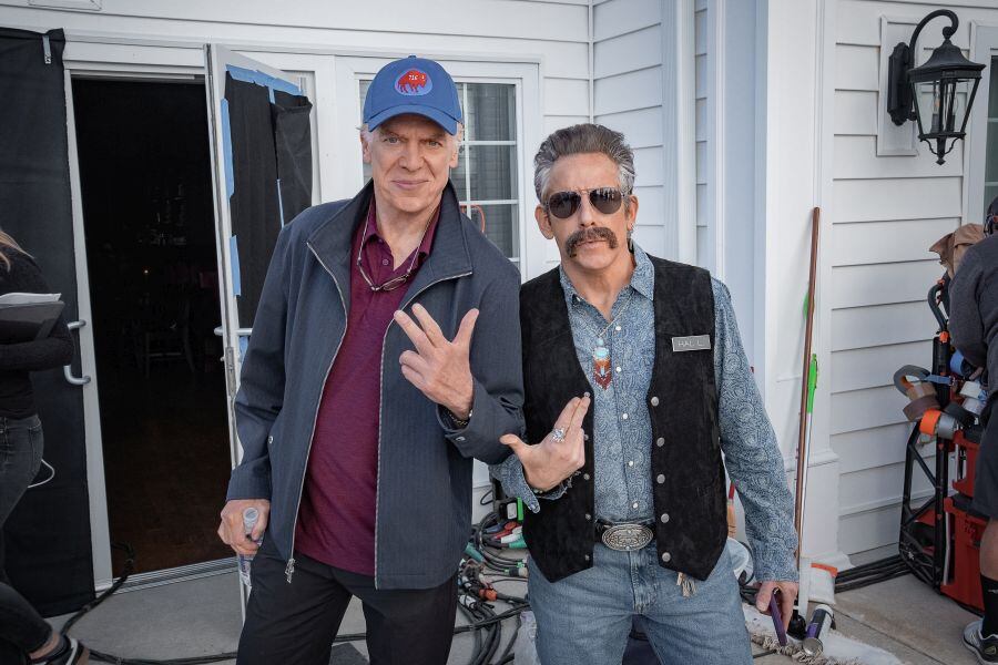 HAPPY GILMORE 2. - BTS - (L to R) Christopher McDonald as Shooter McGavin and Ben Stiller as Hal L. on the set of Happy Gilmore 2. Cr. Scott Yamano/Netflix © 2025.