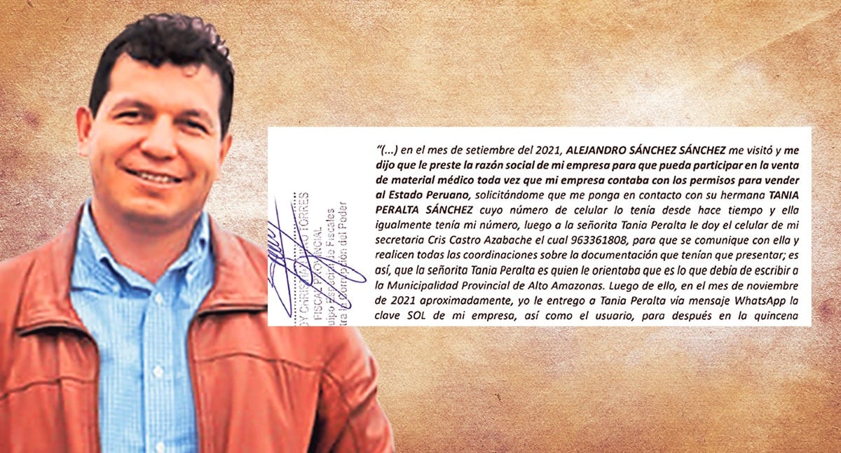 Hechos desconocidos sobre Alejandro Sánchez fueron revelados ante la fiscalía por el propietario de Corporación Chemicals S.A.C., José Fernández Inga.