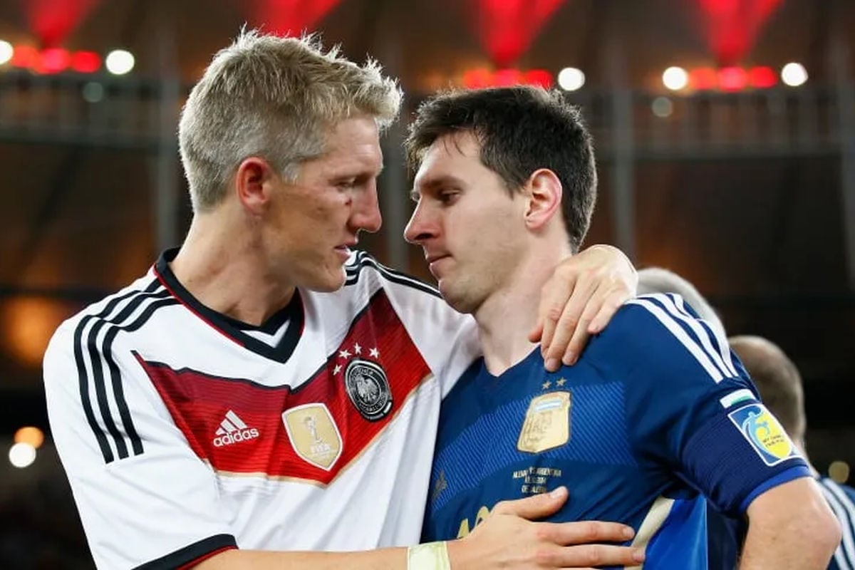 Bastian Schweinsteiger y Lionel Messi en el Mundial de Brasil 2014. Foto: Archivo