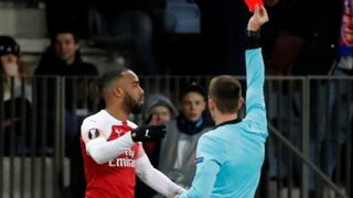 Arsenal vs. Bate Borisov: el tremendo codazo de Lacazette que le costó la expulsión en Europa League | VIDEO
