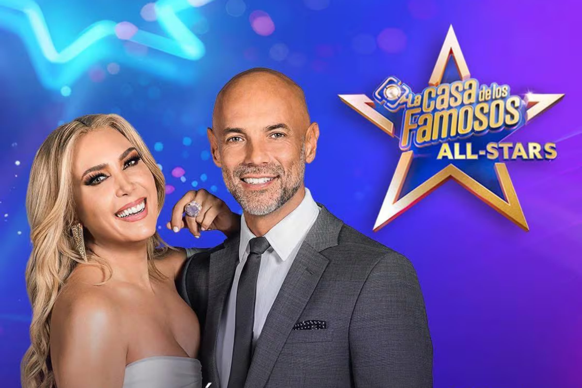 Jimena Gállego y Juan Poza son los conductores de "La Casa de los Famosos All Stars" (Foto: Telemundo)