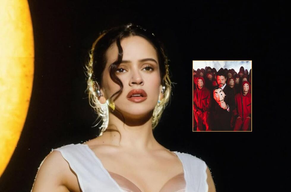 Rosalía cautiva a los fans en el estreno de “La dama del armiño”, spin off de “La casa de papel”. (Foto: Composición / IG. @ rosalia.vt - @lacasadepapel)