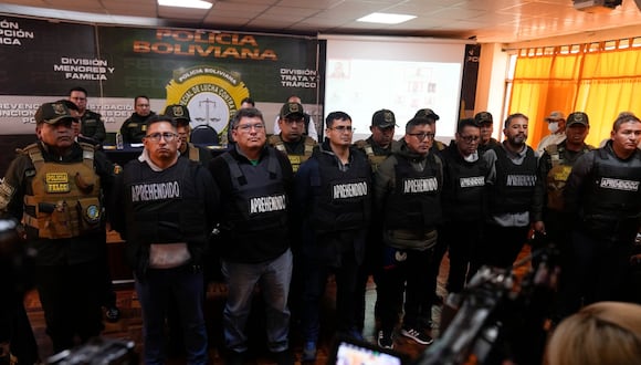 Varios de los presuntos implicados en el intento de golpe de Estado contra el presidente de Bolivia Luis Arce. (AP / Juan Karita).
