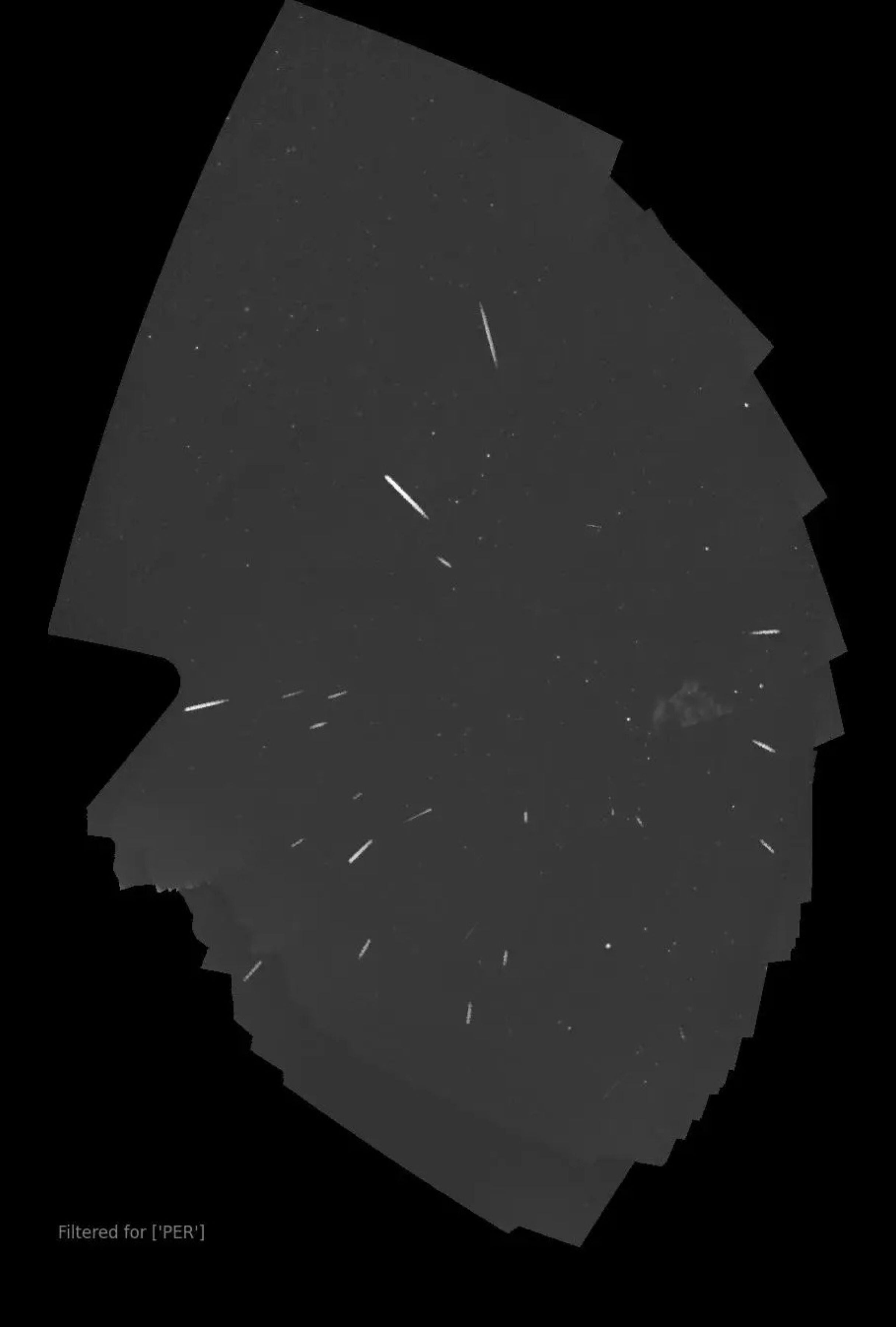 Perseidas 2025: Una imagen compuesta de meteoritos vistos este agosto 2025 desde el Observatorio Automatizado de Luna y Meteoros de la NASA en el Centro Marshall de Vuelos Espaciales de la agencia en Huntsville, Alabama. (Foto: NASA)