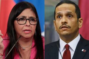 Presidenta interina de Venezuela recibe a primer ministro qatarí