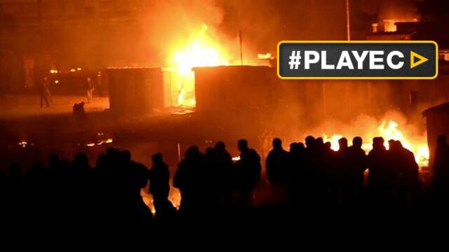 Francia: Incendio reduce a cenizas campo de migrantes