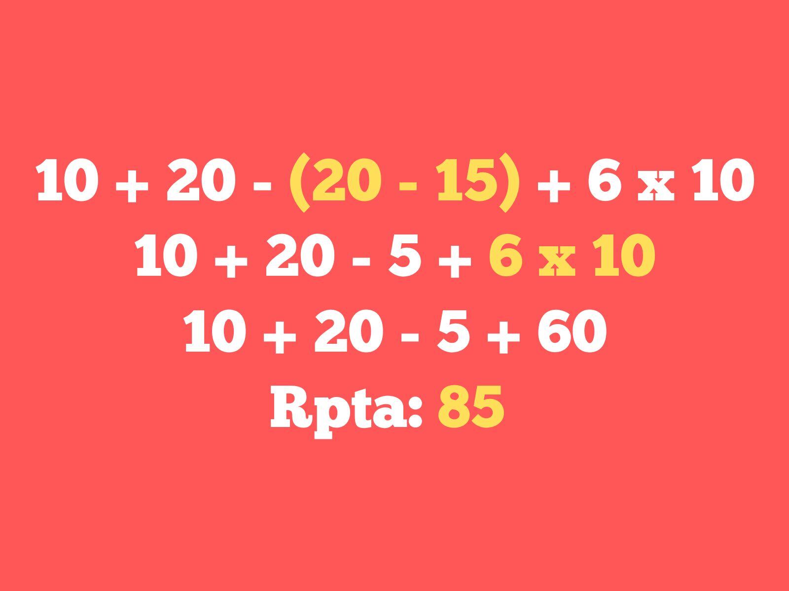 Reto matemático: Presta atención a la imagen y conoce cómo debiste resolver el ejercicio. (Creación: Mag)