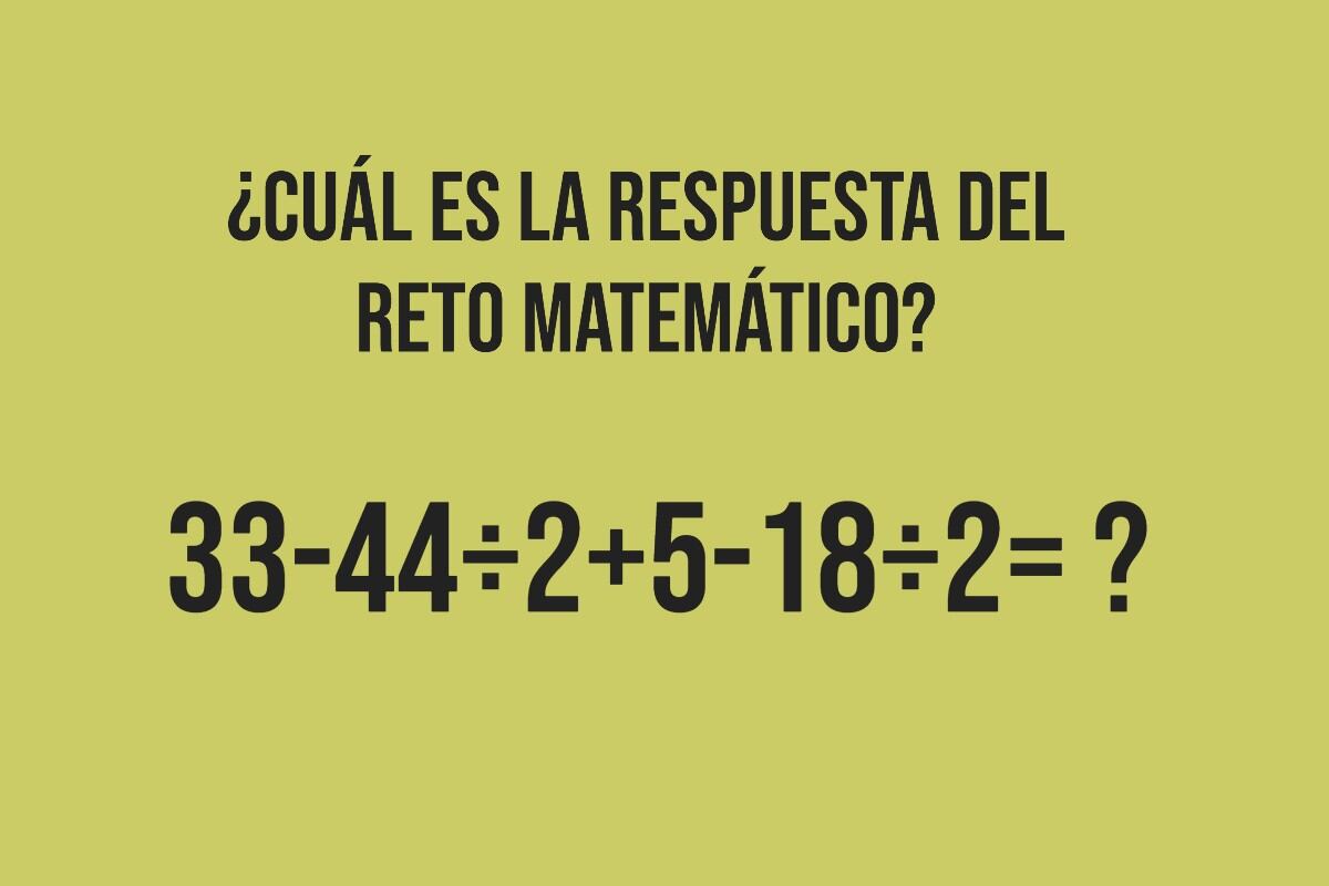 En la gráfica se aprecia la ecuación de aritmética que desafiará tu inteligencia y rapidez mental. (Imagen: Mag)