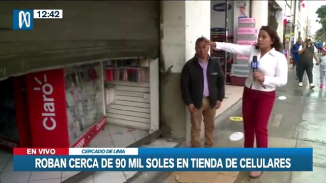 Centro de Lima: roban cerca de S/ 90 mil en tienda de celulares | VIDEO