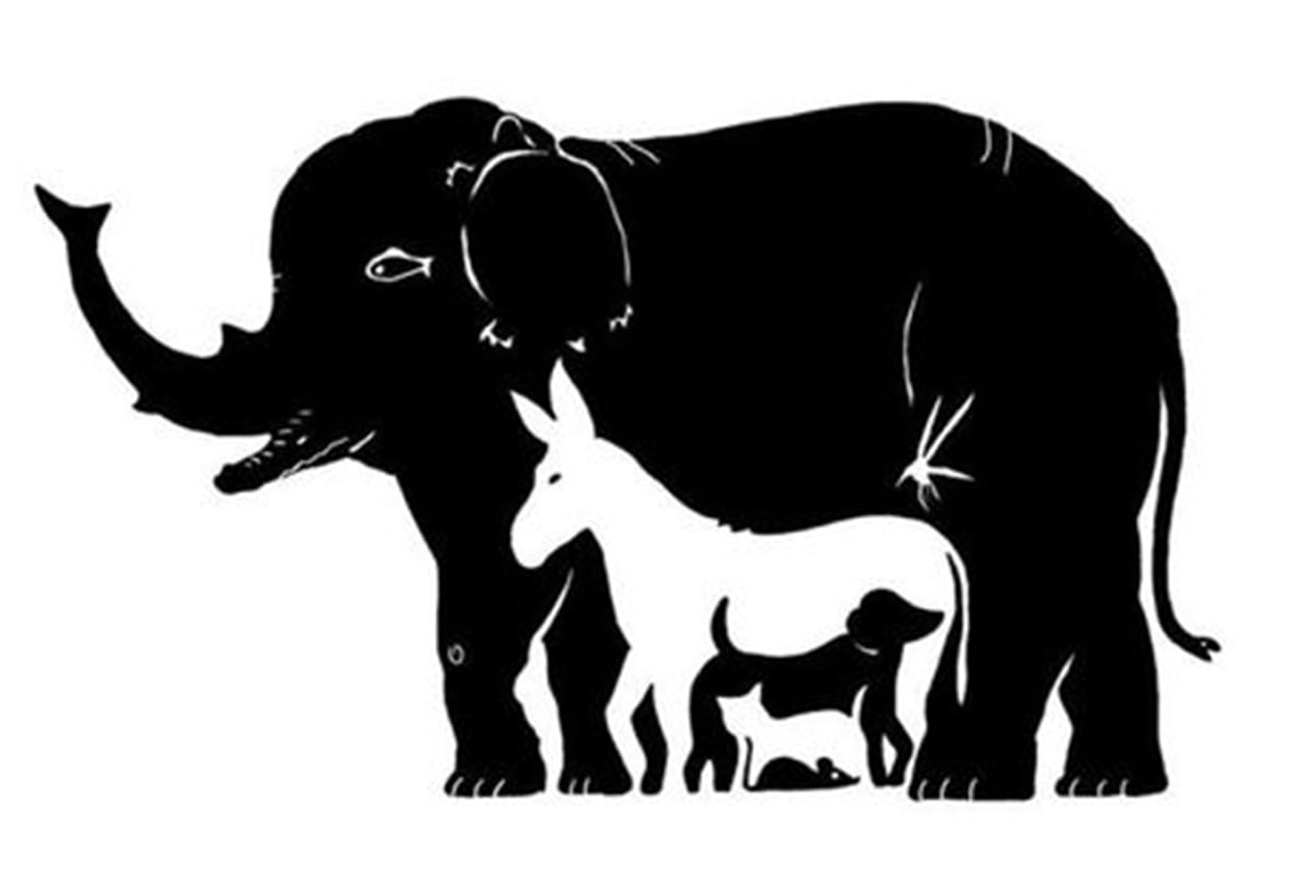 Hay 13 animales escondidos en esta ilusión óptica. Comprueba si puedes encontrarlos en 10 segundos. (Foto: Brightside.me)