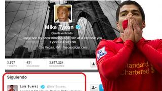 Mike Tyson sigue a Luis Suárez en Twitter tras su sonado mordisco