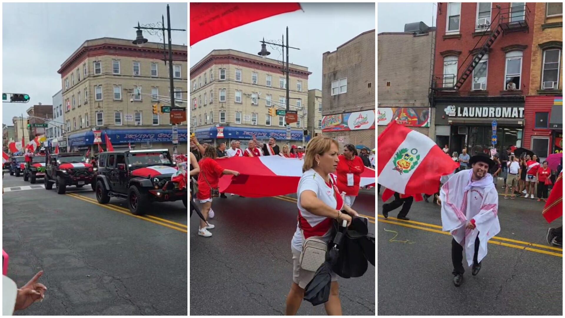 Desfile de la comunidad peruana por Central Avenue, Nueva Jersey.