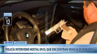 Los Olivos: Policía halla vehículos robados en hostal