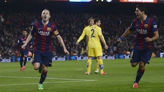 Andrés Iniesta y Luis Suárez: la gran pared para el segundo gol