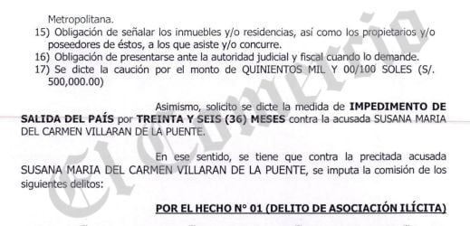 Reglas de conducta solicitada contra Susana Villarán