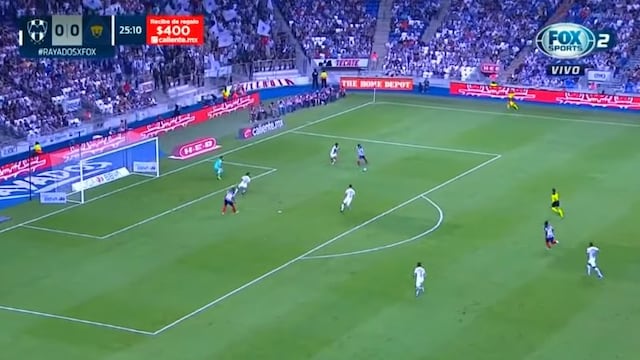 Monterrey vs. Pumas UNAM: Maximiliano Meza anotó golazo para el 1-0 de los 'Rayados' | VIDEO