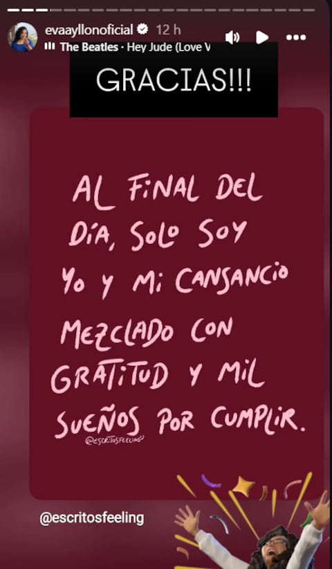 Mensaje de Eva Ayllón