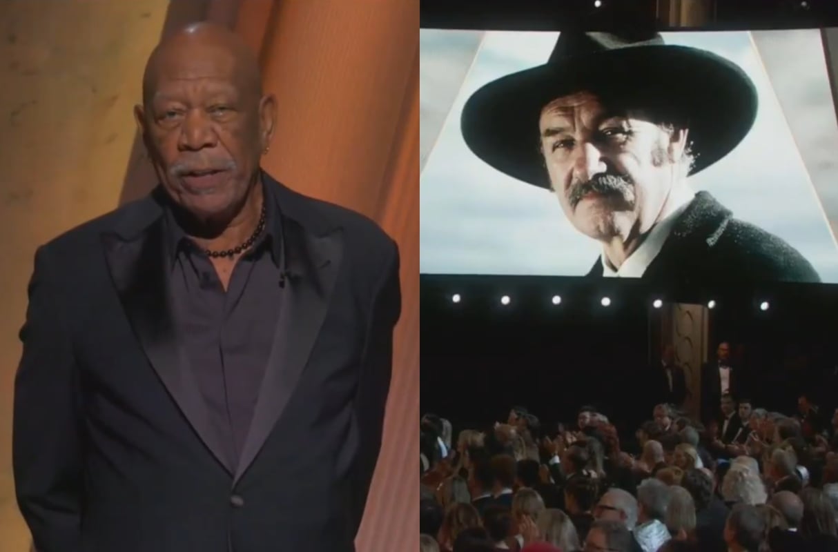 Morgan Freeman dedica conmovedor mensaje a Gene Hackman durante los Oscar 2025. (Foto: Composición con capturas de video)