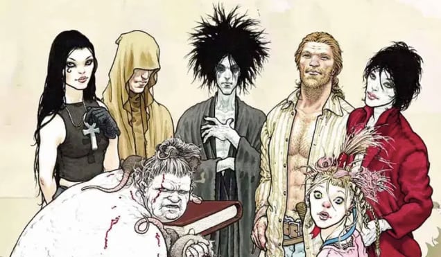 Illustración de los sietes Eternos de los cómics de "The Sandman" que incluye a Destino, Muerte, Suelo, Destrucción, Deseo, Desespero y Delirio (Foto: DC Comics)