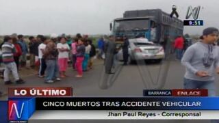 Panamericana Norte: cinco muertos deja choque de auto y camión