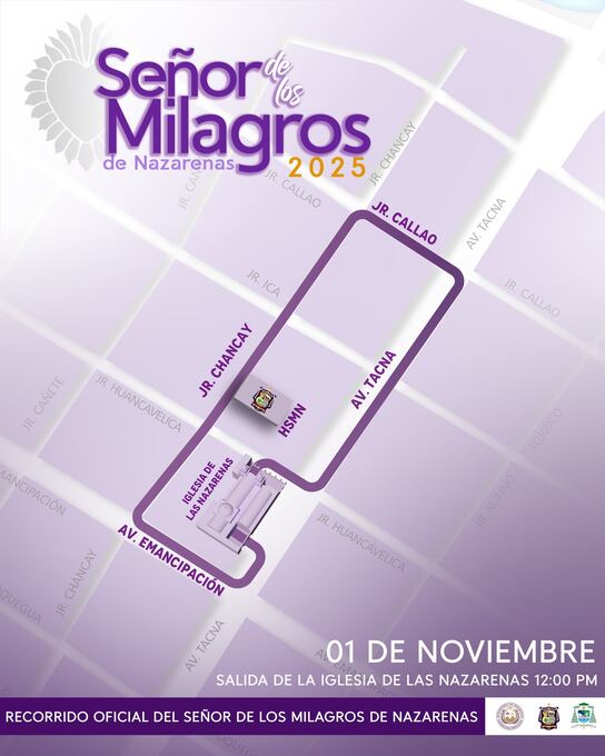 Ruta del recorrido final del 1 de noviembre | HSMN