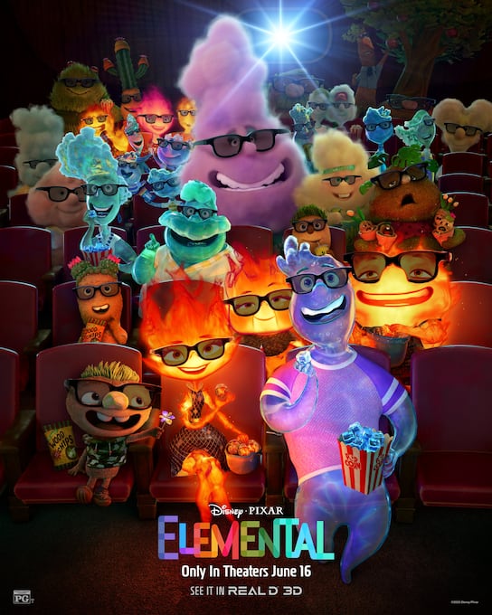 Afiche oficial de "Elemental". Foto: Disney