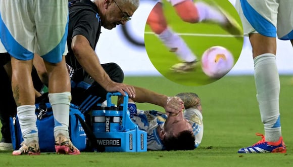 Messi y el momento exacto de la lesión que le dejó el tobillo hinchado en la final de Copa América